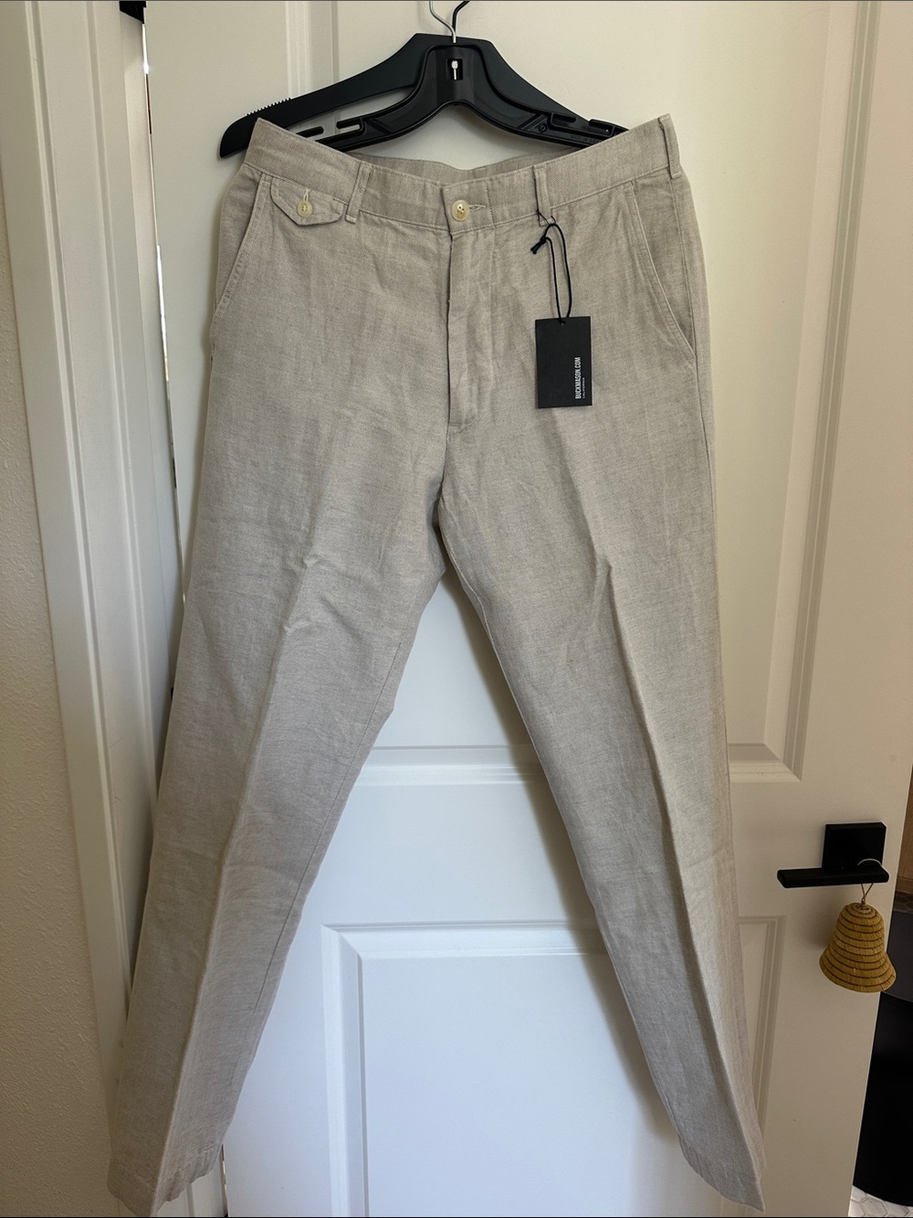 Buck Mason Men’s Linen-Blend Dress Pants in Light Beige